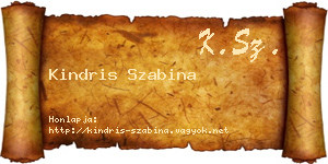 Kindris Szabina névjegykártya