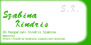 szabina kindris business card